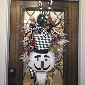 Nutcracker Door Swah with Black, White, Red, And Blue Accents